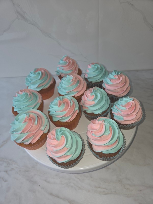 cupcakes babyshower bi couleur rose bleu