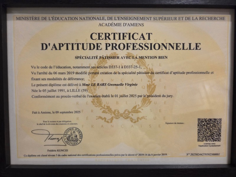 diplome cap patissier 1