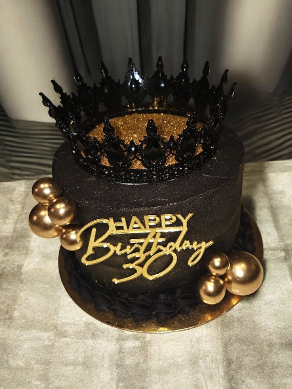 glitter cake noir et or 1