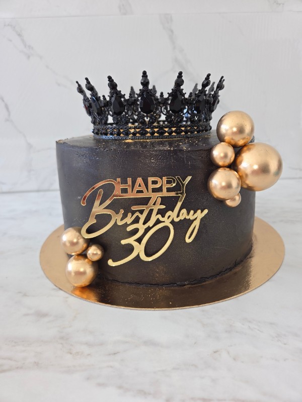 glittercake adulte noir et or 30ans