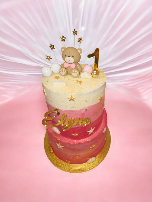 layercake enfant etage ourson fille rose et or