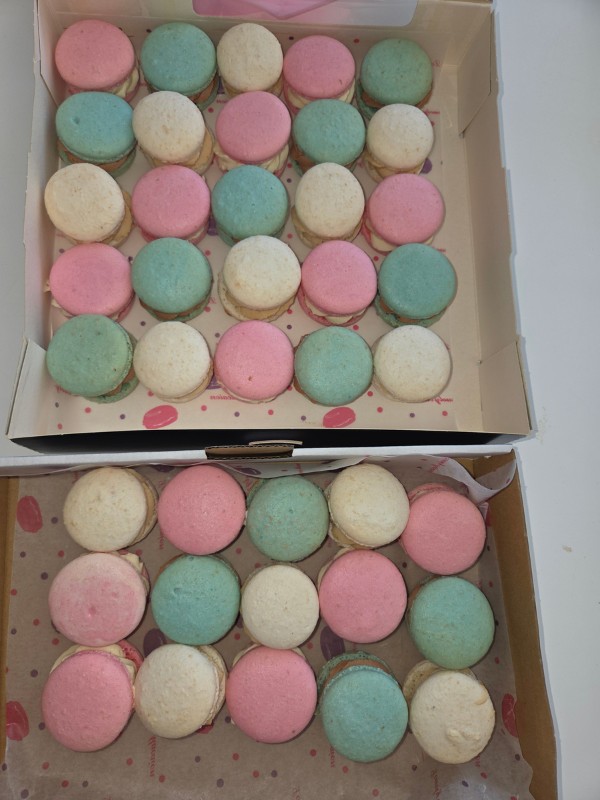 macarons baby shower bleu blanc rose