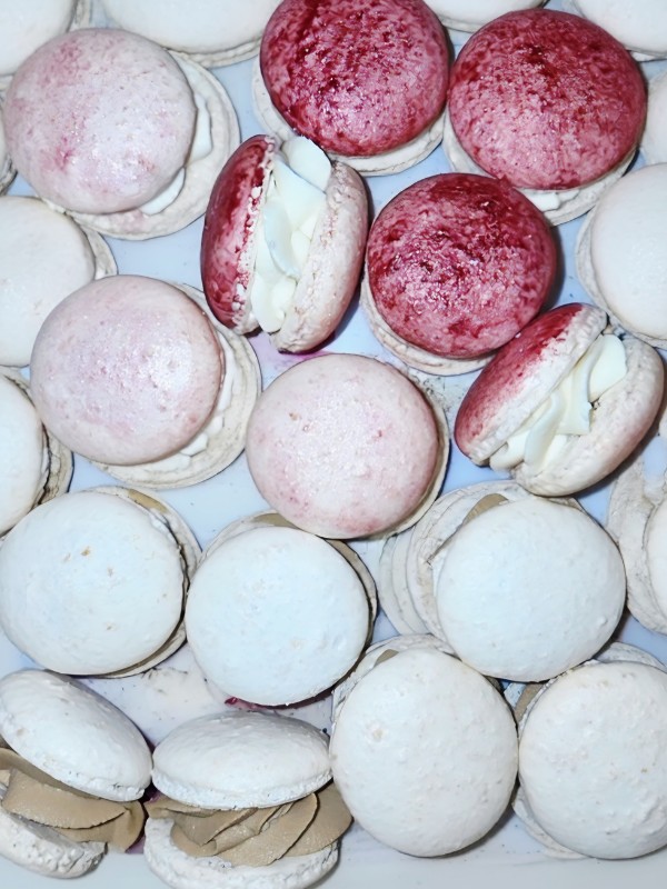 macarons rose et or