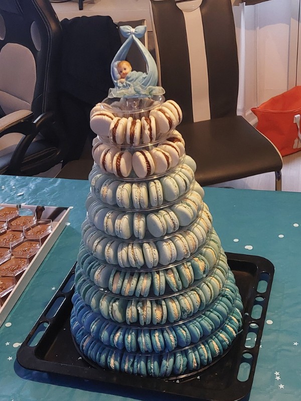 tour macaron bapteme bleu