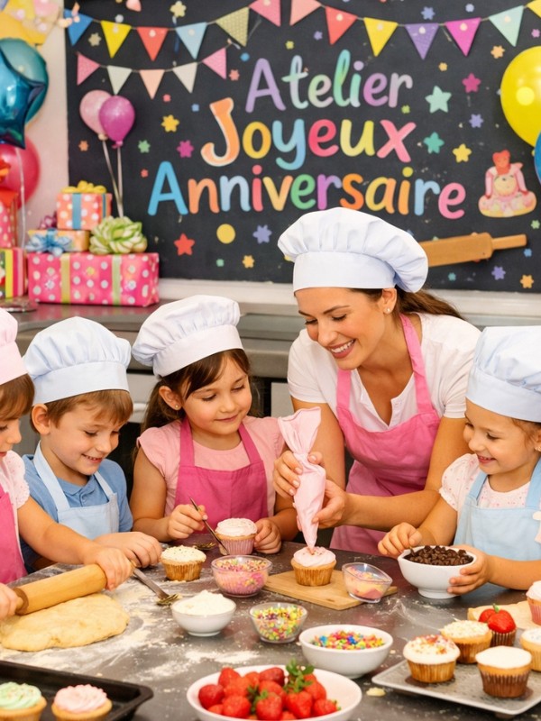Atelier anniversaire enfant gateau damour