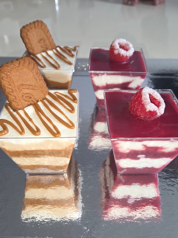 verrines speculoos et tiramisu framboise