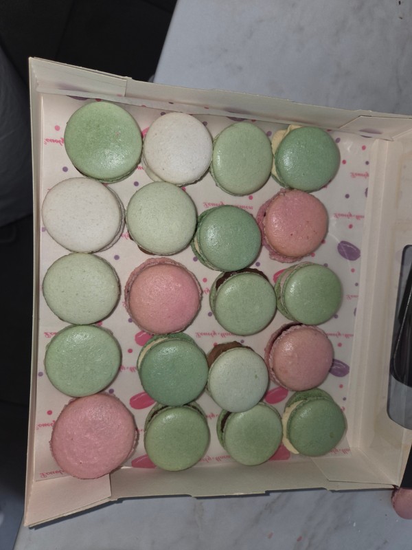 macarons rose et vert