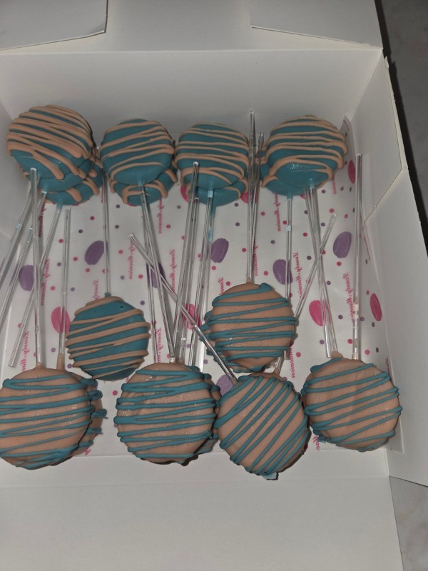 cakepops rose et bleu