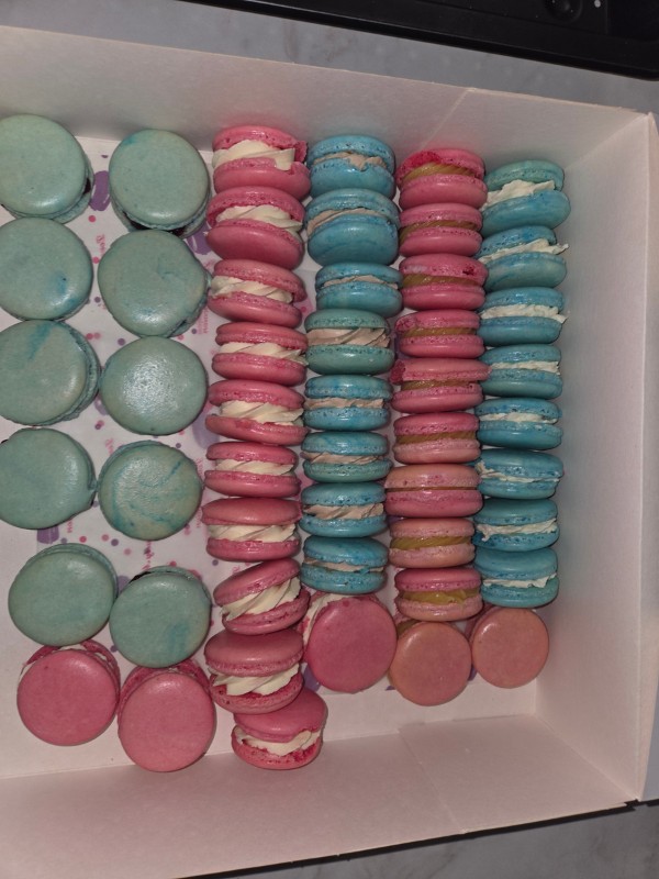 macarons bleu et rose